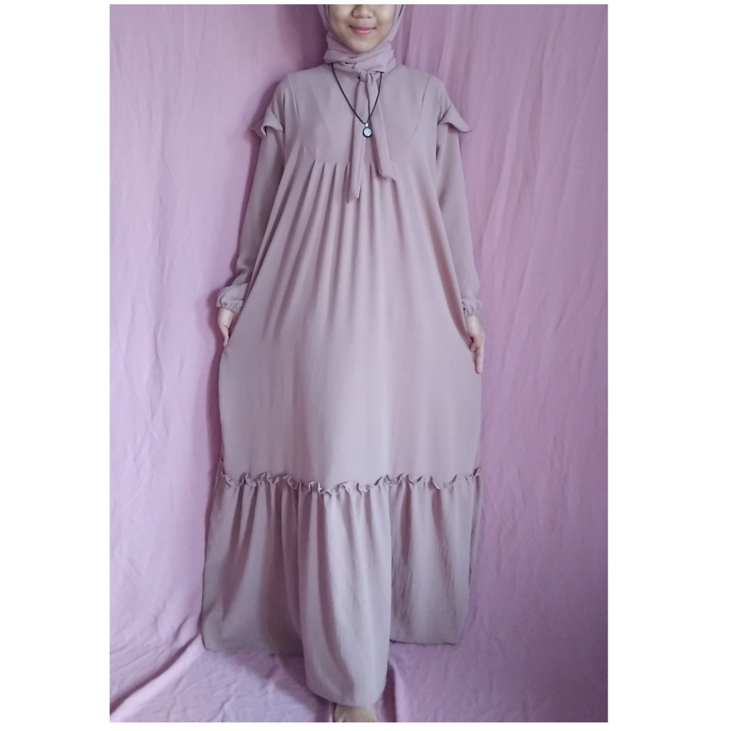 (TERBARU) GAMIS REMPEL JUMBO BUSUI CRINKLE AIRFLOW IMPORT PREMIUM TEBAL - MAXI DRESS BUSUI FRENDLY- 