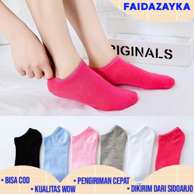 ZAYKA== KAOS KAKI WANITA MOTIF POLOS IMPORT SEMATA KAKI WARNA