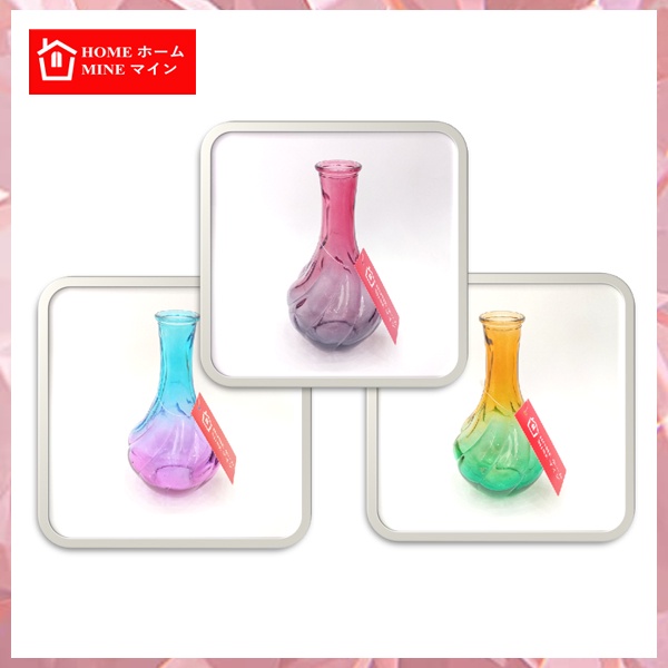 Homemine Vas Bunga Kaca Vas Bunga Gradasi Warna Vas Bunga Dekorasi