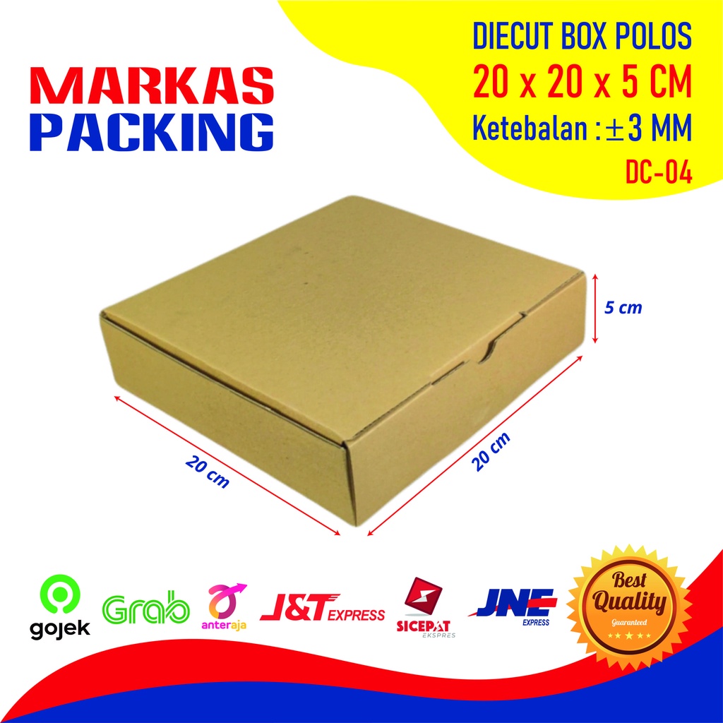 

Kardus Box Die Cut 20x20x5 CM Dus Makanan Pizza Polos