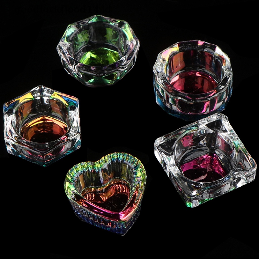 [OOID] 1Pcs Rainbow Crystal Clear Acrylic Liquid Dish Dappen Dish Glass Cup Bowl Cap ID