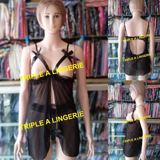 Sexy Lingerie Murah Baju Tidur Wanita Seksi Baju Haram TA1048 Hitam