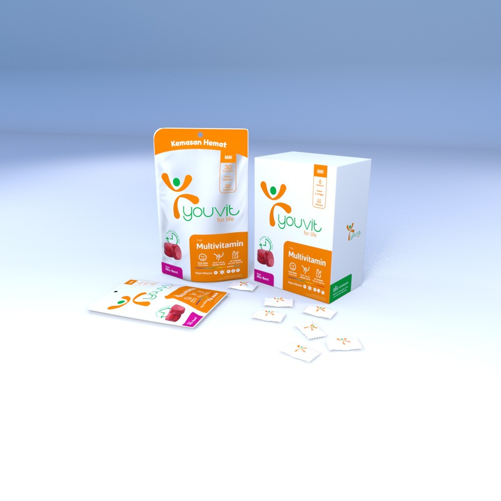 2 Pouch Youvit Multivitamin Dewasa isi 60 Gummy