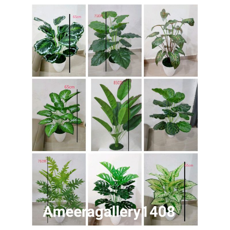 pohon monstera artificial (TANPA POT) / daun monstera artificial / monstera