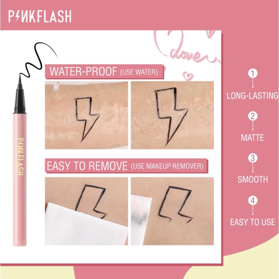 PINKFLASH Eyeliner Tahan Lama Hitam Pigemented Anti Air OhMyLine PF008