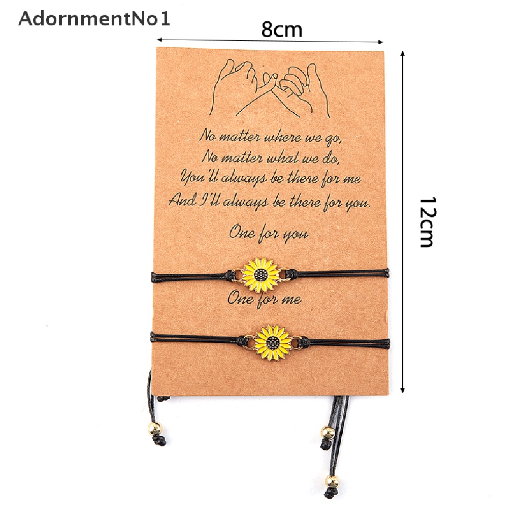 (AdornmentNo1) 2pcs / Set Gelang Persahabatan Rantai Pendan Hati + Huruf Lucky Wish