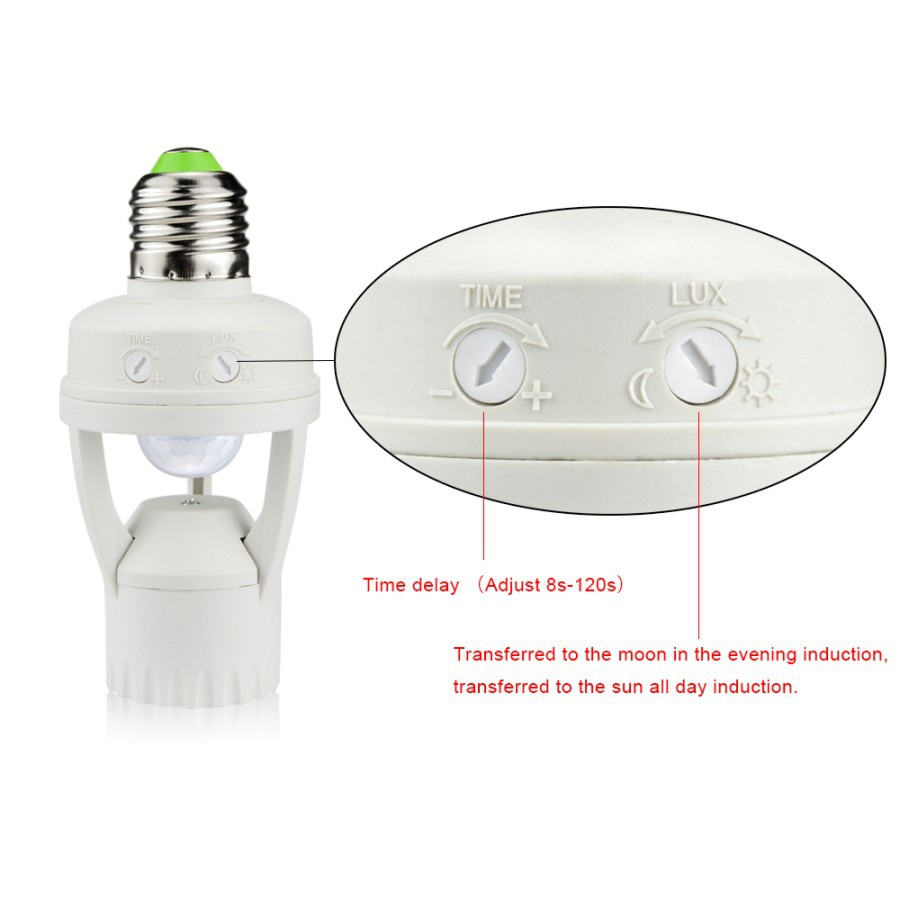 Smart Fitting Lampu Bohlam Lamp Holder E27 Infrared Plus Sensor Motion