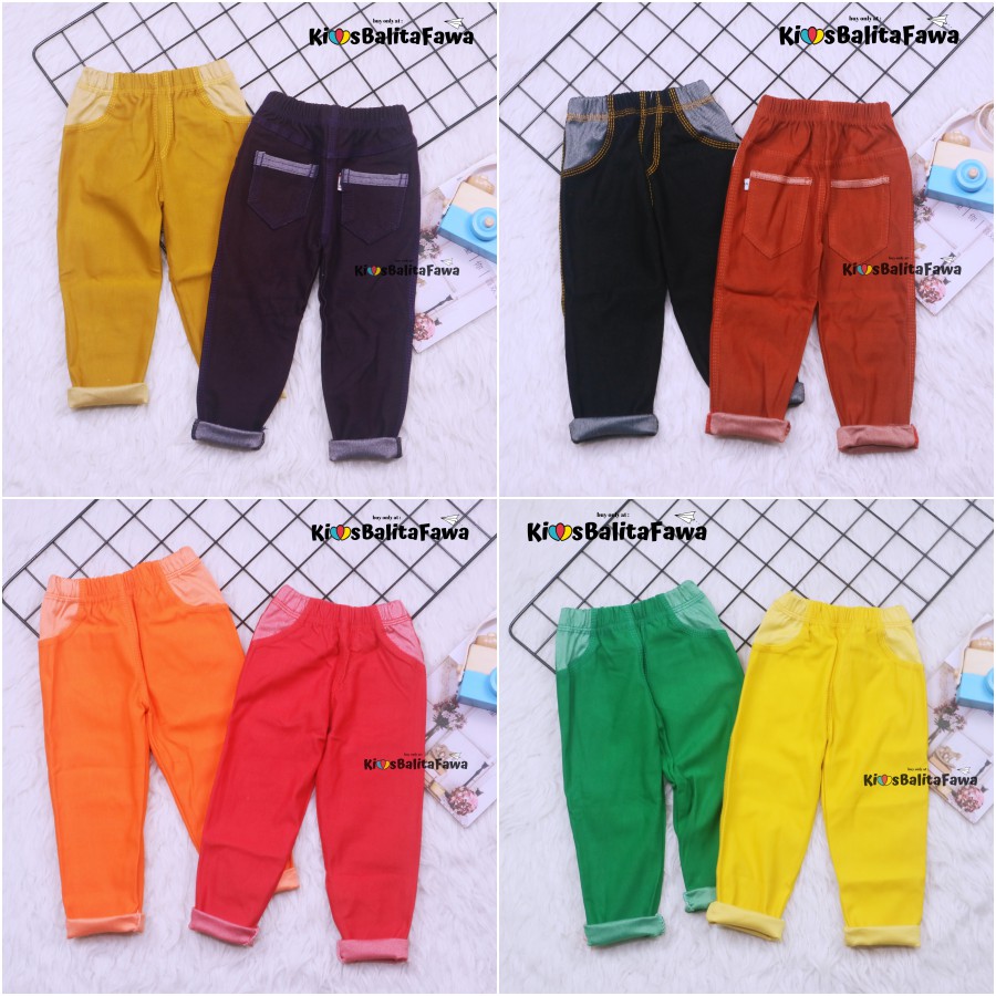 KANTONG Jeans Legging Anak uk Bayi - Remaja / Laki Perempuan Celana Panjang Anak Polos Denim Legging