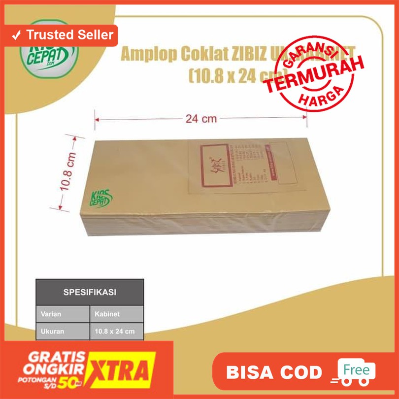 

Amplop Coklat Ukuran Kabinet (1Pack Isi 100pcs) LIMITED EDITION