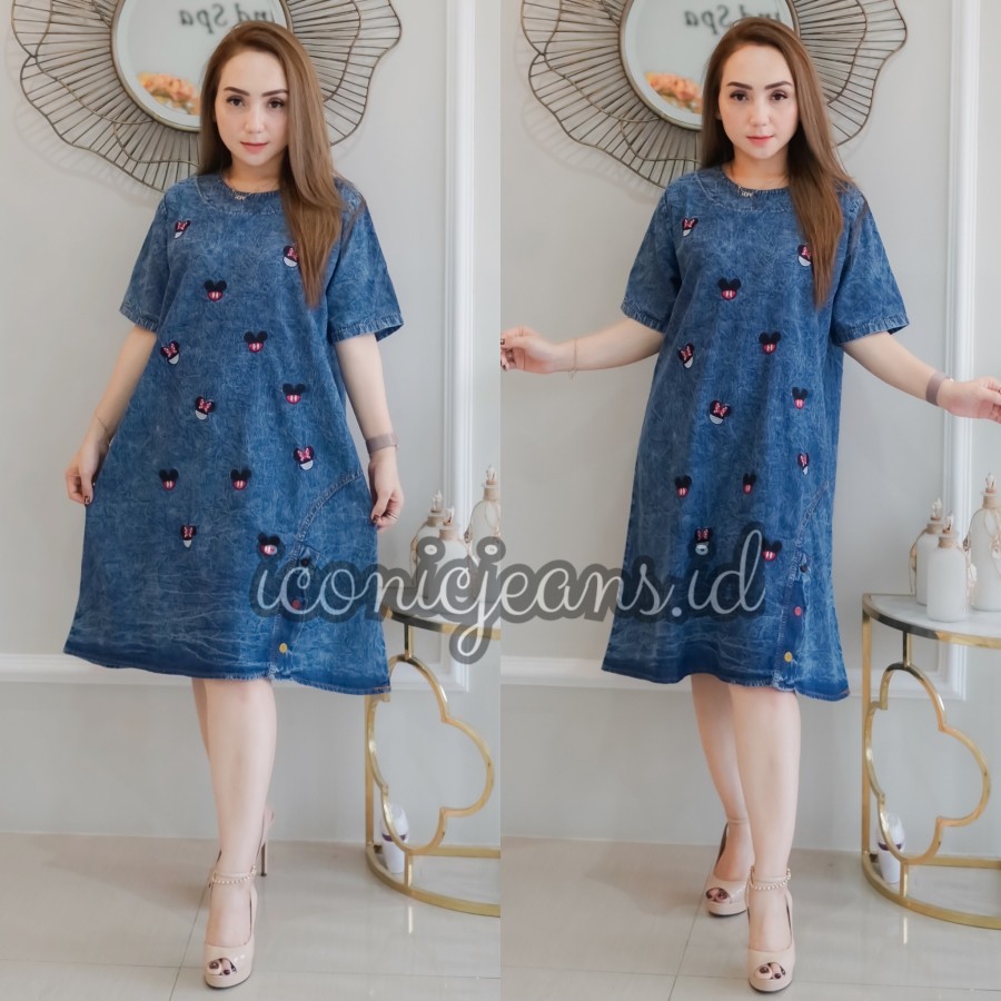 DENIM DRESS / DASTER JEANS/ DAILY WEAR/ SNOWBLUE SERIES BANYAK VARIAN MOTIF