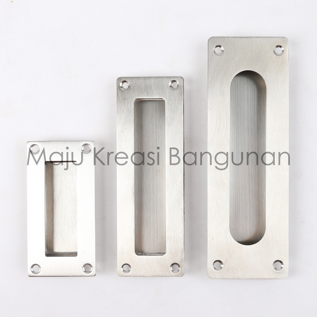 Tarikan Tanam Stainless Steel Handle Pintu Sliding Pegangan Lemari Dorong Geser 10 15 18 Centimeter CM