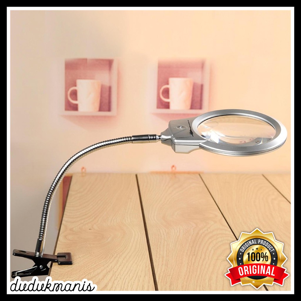 Lampu Meja Belajar Portable Kaca Pembesar Lampu Baca Jepit PER-117
