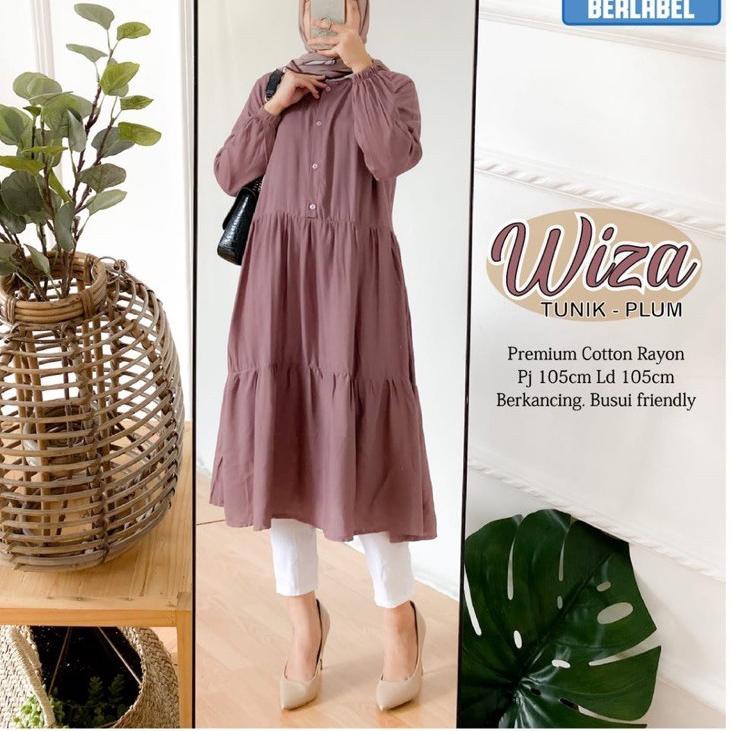 HARGA GROSIR >> TUNIK WIZA DAILY BUSUI WANITA TUNIK MOSCREPE PREMIUM