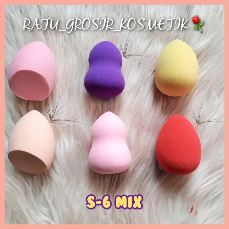 PROMO!!!SET SPONS/SPONGE BEAUTY BLENDER 6IN1 S-6 MIX