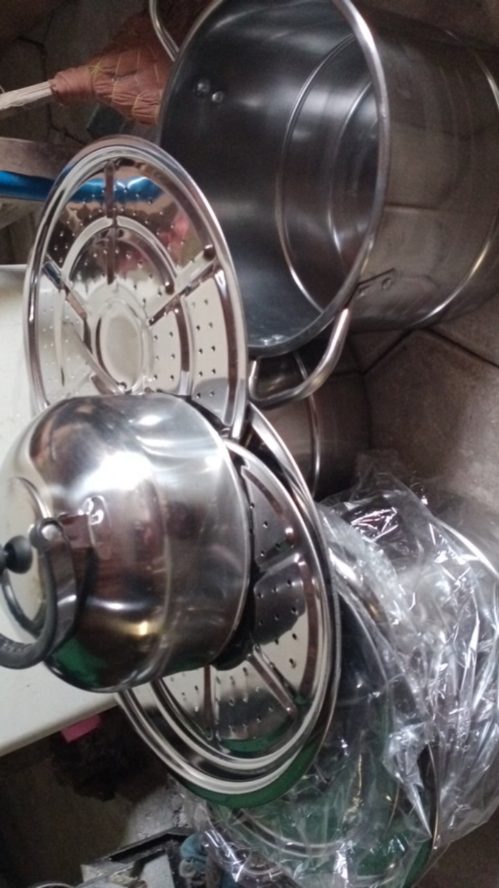 Panci Steamer Stock Pot Calypso Set 4 Pcs + Tutup Stainless Steel + Kukusan Kukus Pengukus Masak