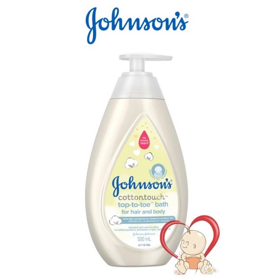 ☘️ CHAROZA ☘️ JOHNSONS / JOHNSON Baby Hair &amp; Body Baby Bath Tap To Toe / Milk + Rice / Cutton Touch Top To Toe Hair &amp; Body Baby Bath