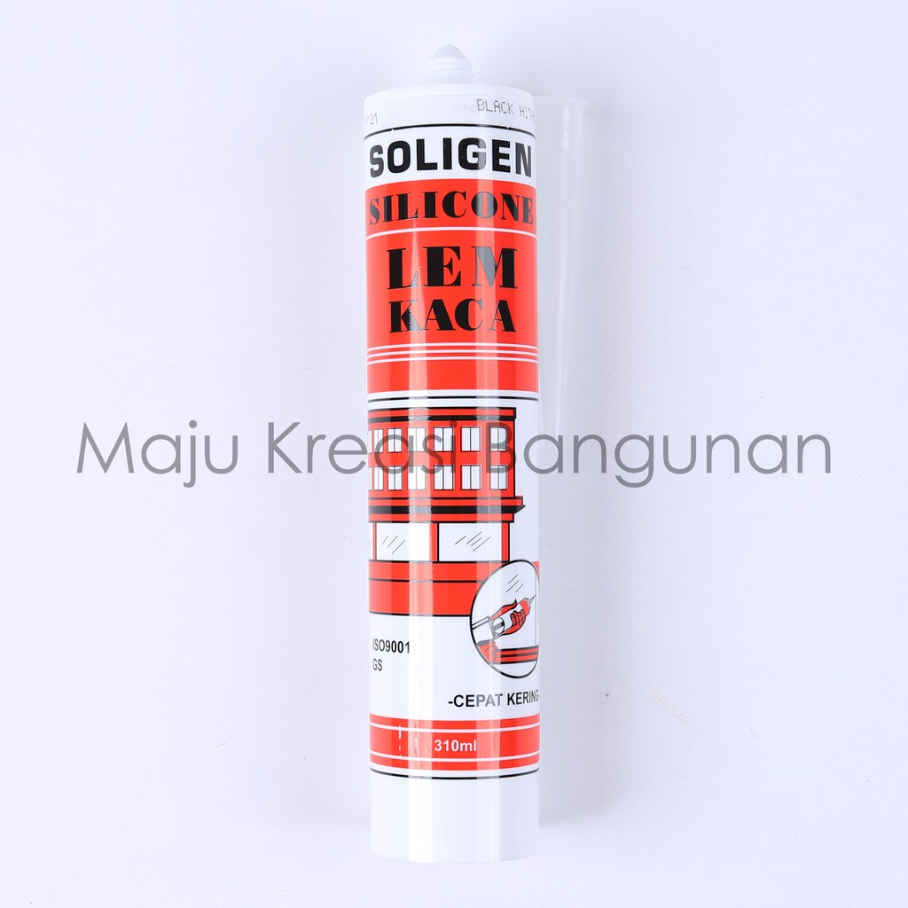 Lem Kaca Botol Sealant Soligen Silicone Putih Hitam Clear Bening Aquarium Silikon