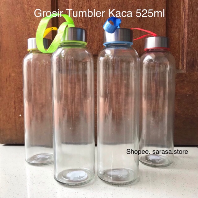 Botol Tumbler Minum Kaca Tali 525ml Serbaguna Juice Jus Water Kopi Wadah