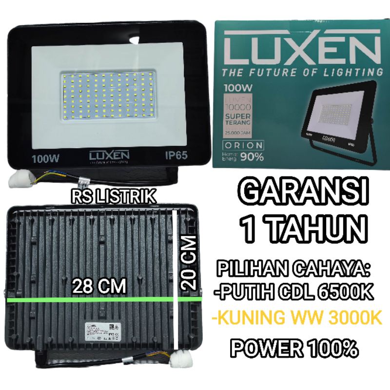 LUXEN ORION LAMPU SOROT LED FLOOD LIGHT 100W GARANSI 1 TAHUN