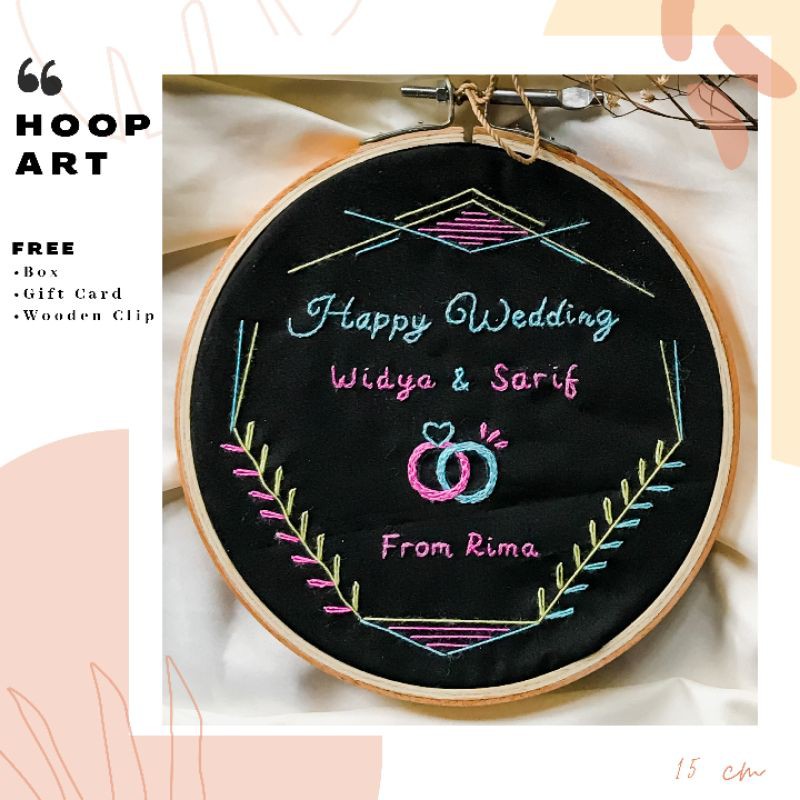 [15 cm] Kado Hadiah Custom Embroidery Wisuda Pernikahan Ulang Tahun Anniversary Pacar Unik