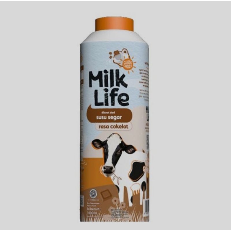 

Susu Milk Life Fresh Milk Chocolate 1 Liter ( 1000ml ) Milk Life Coklat
