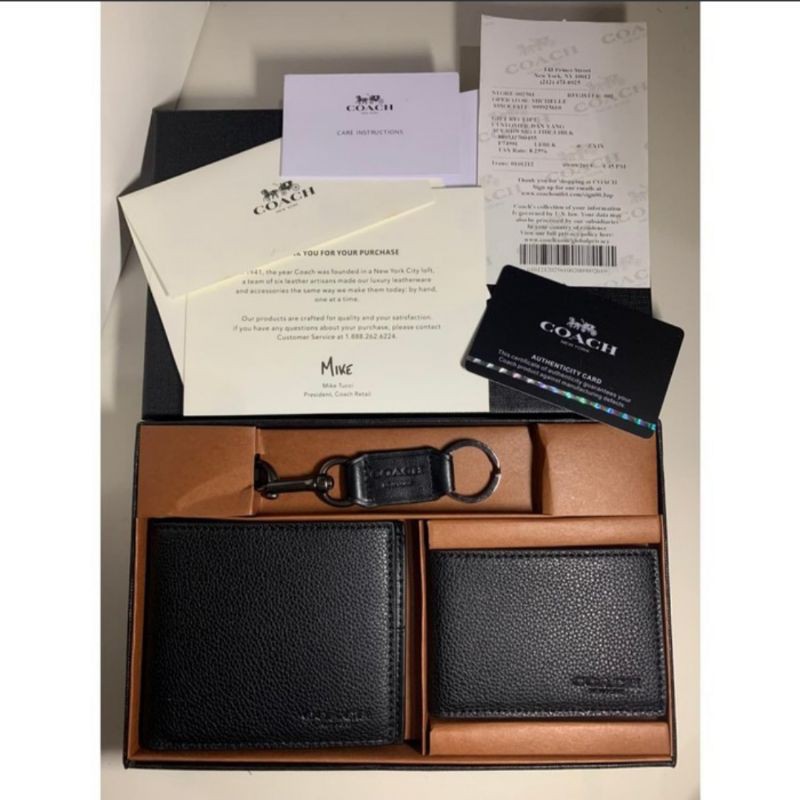 Dompet pria Coach sport calf with card holder