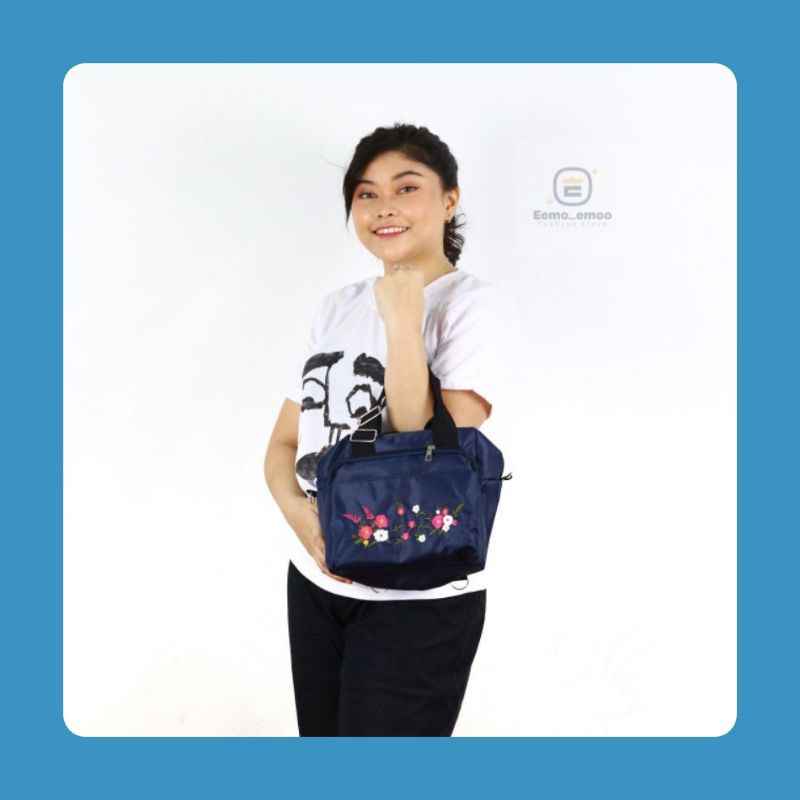 Tas 3in1 Bordir Flower Tas Gendong Tas Wanita Flower EMOEMO