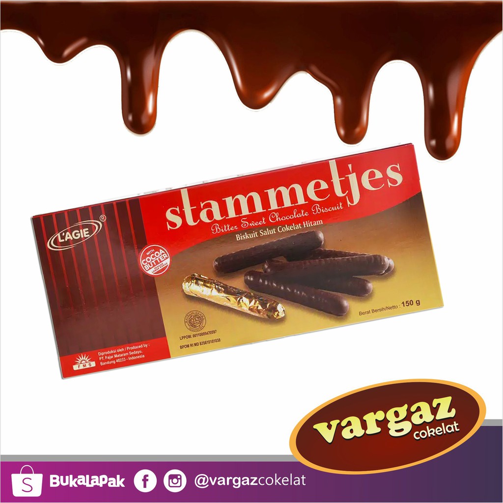 

LAGIE Stammetjes Choco Stick Bitter Sweet Coklat Isi Biskuit Salut Cokelat Kemasan Isi 150gr