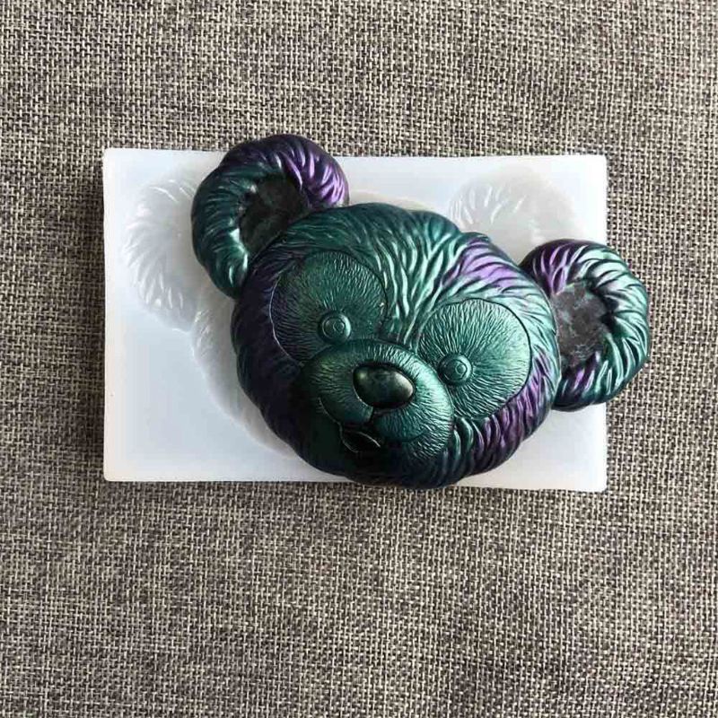 SIY  Cute Bear Keychain Pendant Mold Resin Casting Animals Mold Fondant Polymer Clay Gum Candy Paste Mold Jewelry Making Tool