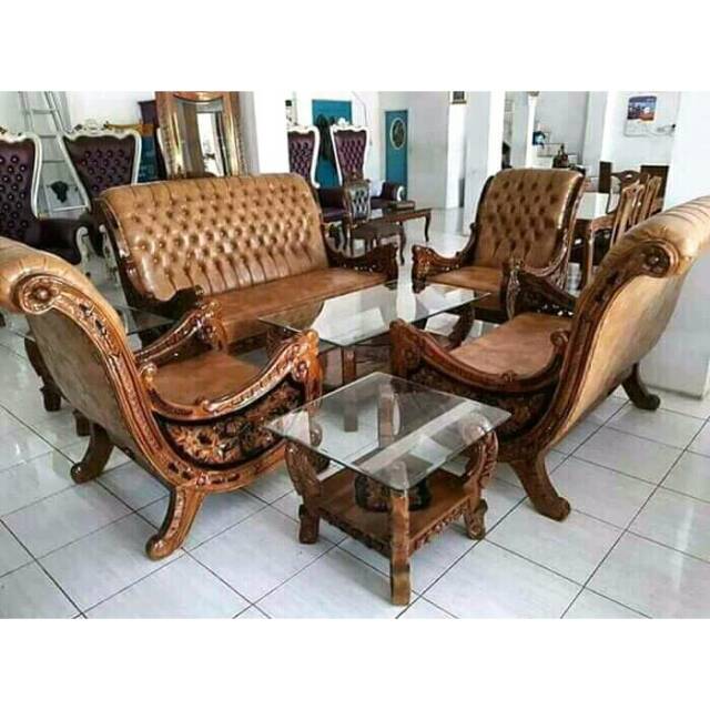 kursi sofa tamu raffi ahmad furniture kayu jati
