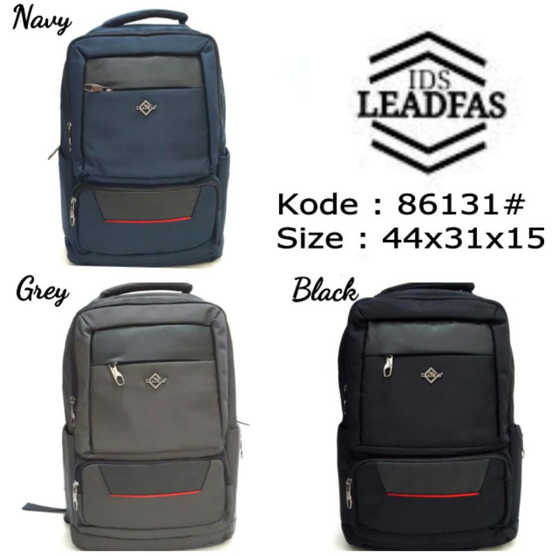 TERBARU TAS RANSEL SEKOLAH/ TAS KERJA COWOK IDS LEADFAS 86131# NAVY GREY BLACK