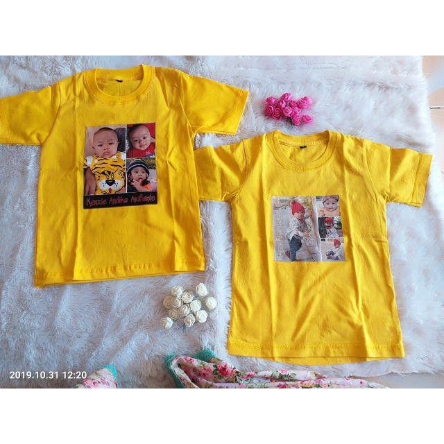 KAOS ANAK CETAK FOTO SENDIRI BAJU SABLON PHOTO GAMBAR