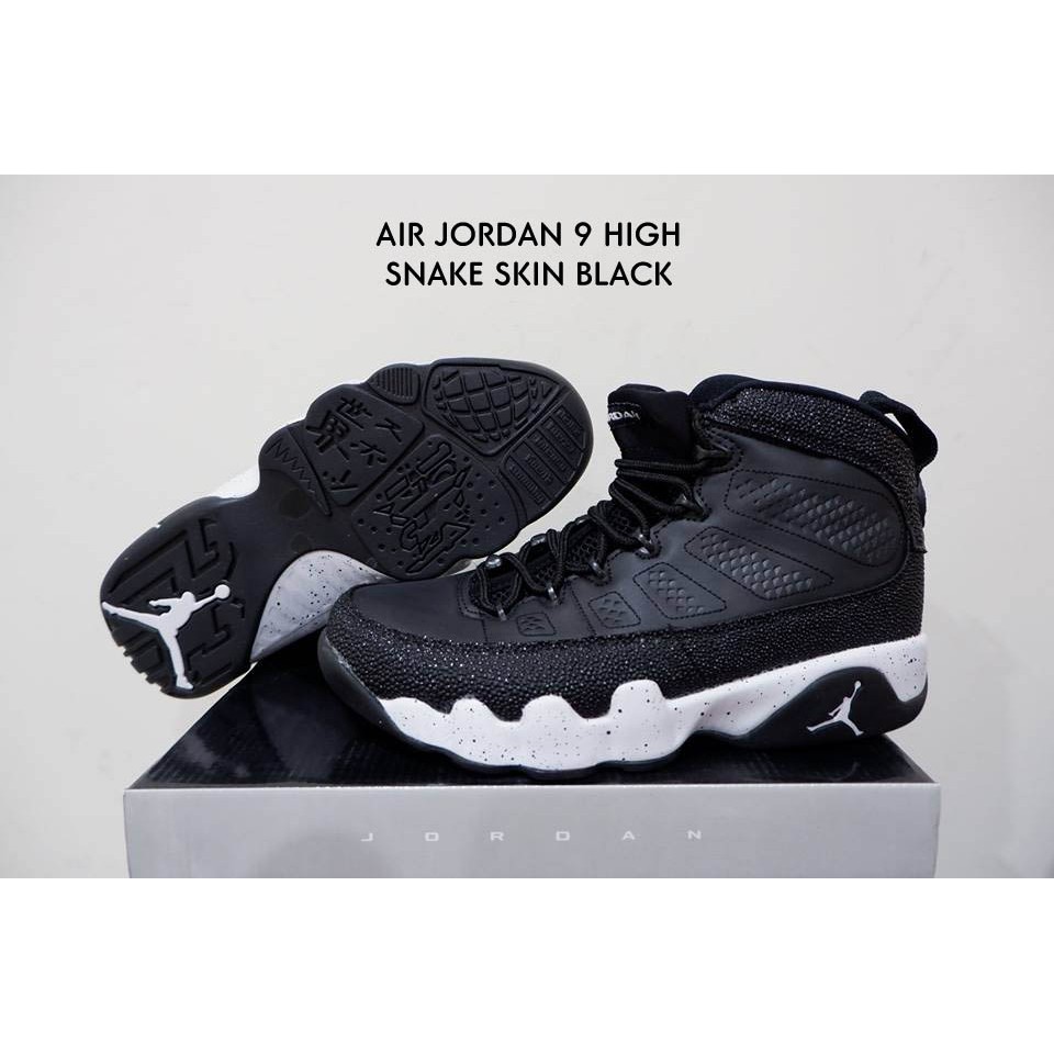 Sepatu Basket Jordan 9 High Chicago / Space Jam / Snake Skin Black | Shopee Indonesia