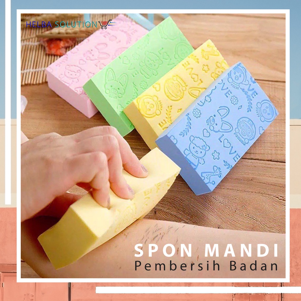 Spon Mandi Lembut Pembersih Badan Spons Busa Pengangkat Kotoran Daki Sponge Mandi Anak Dan Dewasa