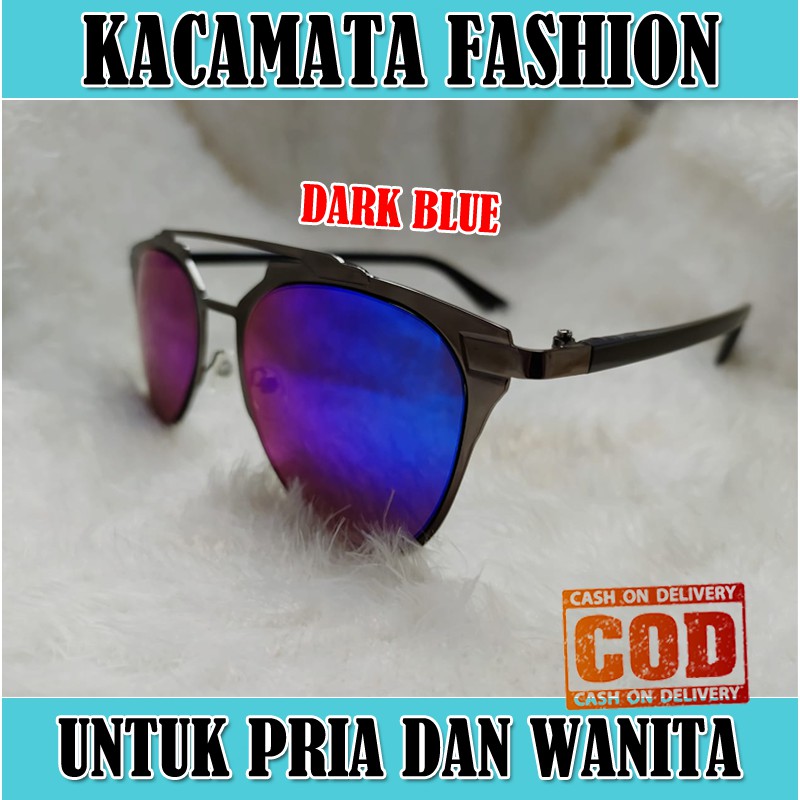 Kacamata Hitam Wanita Pria Fashion Korea Sunglasses Unisex Lens Mirorr Multicolor Kaca mata Gaya