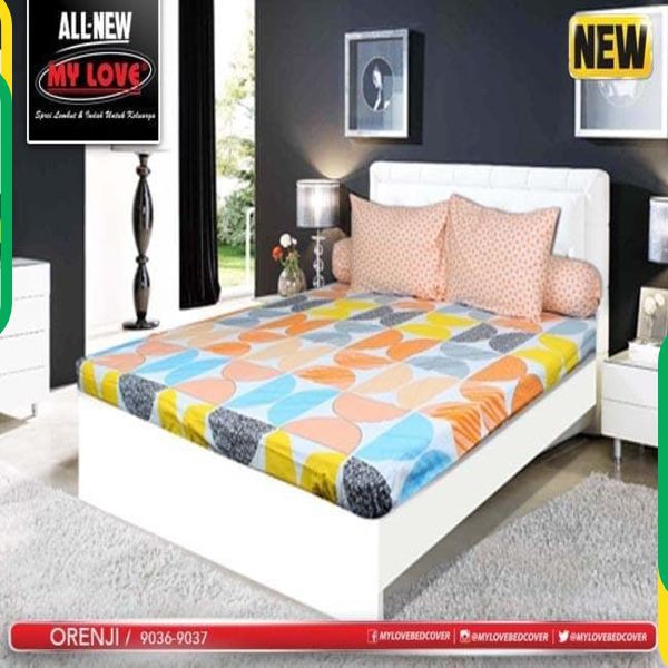 Sprei All New My Love Super King Motif Orenji 200x200x30