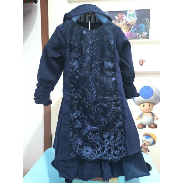 ECERAN gamis anak muslim anak brukat brokat gamis pesta jilbab anak cantik FREE masker