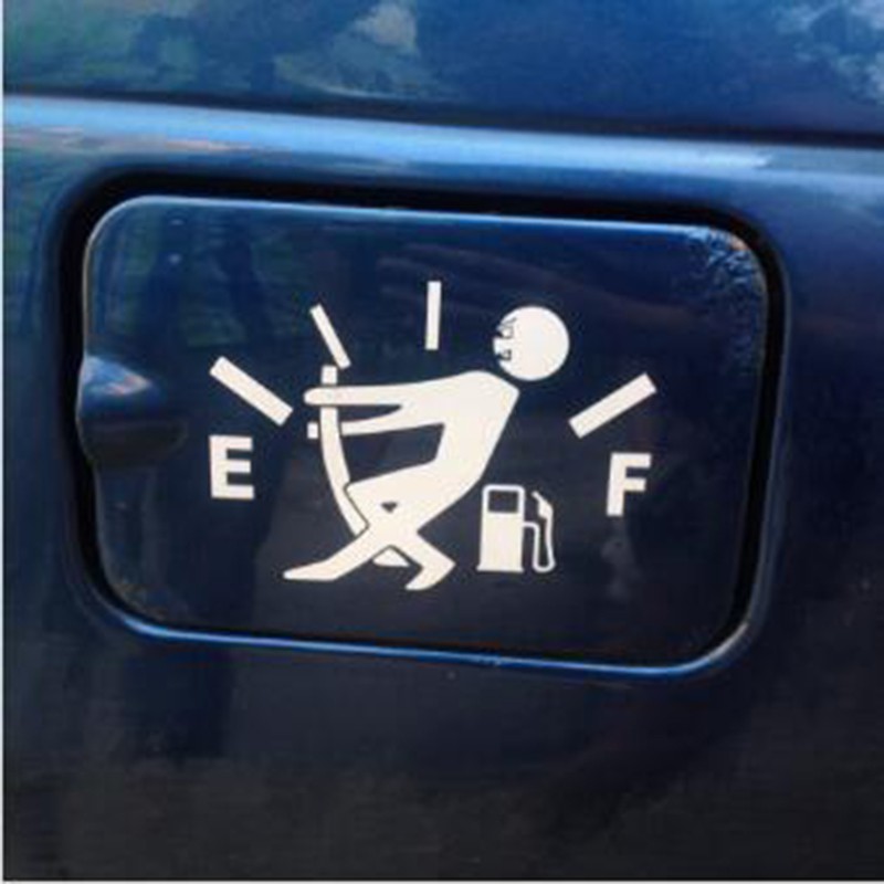Stiker Mobil Tangki Bensin Stick figure pull Empty Car Fuel Sticker