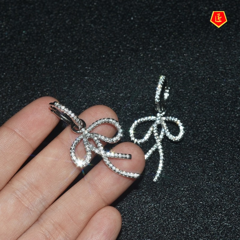 [Ready Stock]Gentle Daily Simple Bowknot Earrings Shiny Fairy