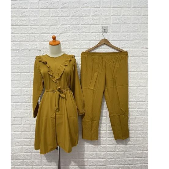 ✥ VERA SET TUNIK - SETCEL SHAKILA IMPORT SETELAN SHAKILA POLOS SLETING BUSUI/BUMIL MUSLIM 01 ●