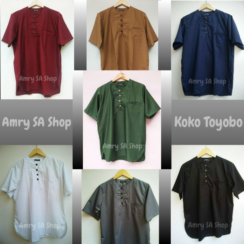 Koko Toyobo Tangan Pendek, Koko Kurta, Koko Pria Dewasa, Koko Polos, Koko Murah Toyobo Fodu Royalmix