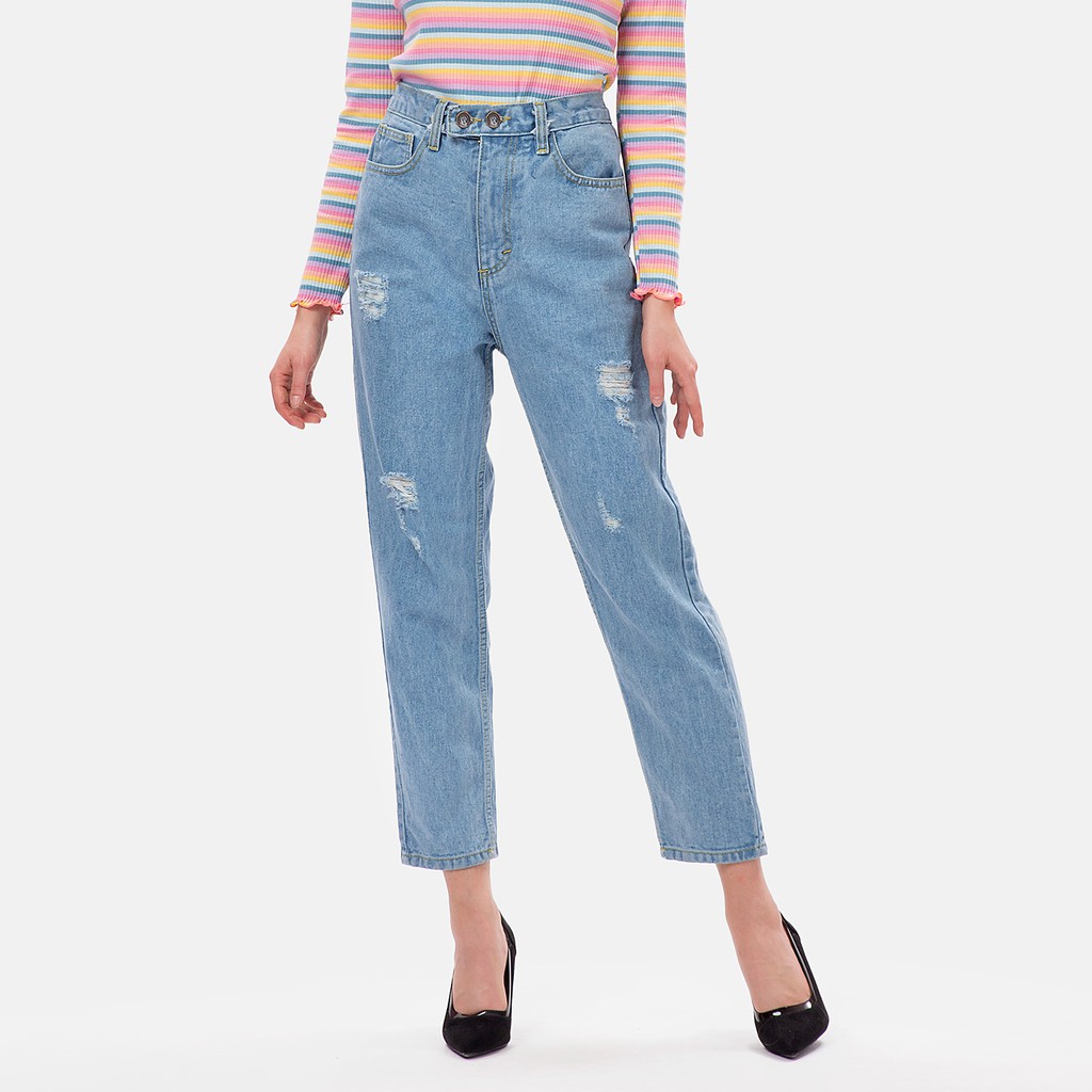 MKY CLOTHING  CELANA  BOYFRIEND  RIPPED JEANS SOBEK 
