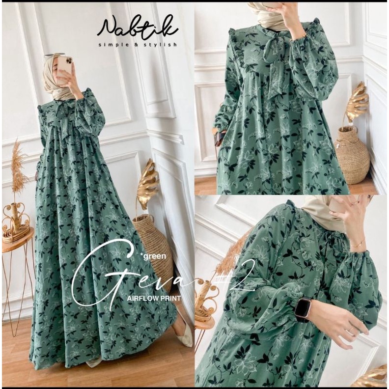 Gamis muslimah GEVA #2 DRESS MAXY ORI BY NABTIK