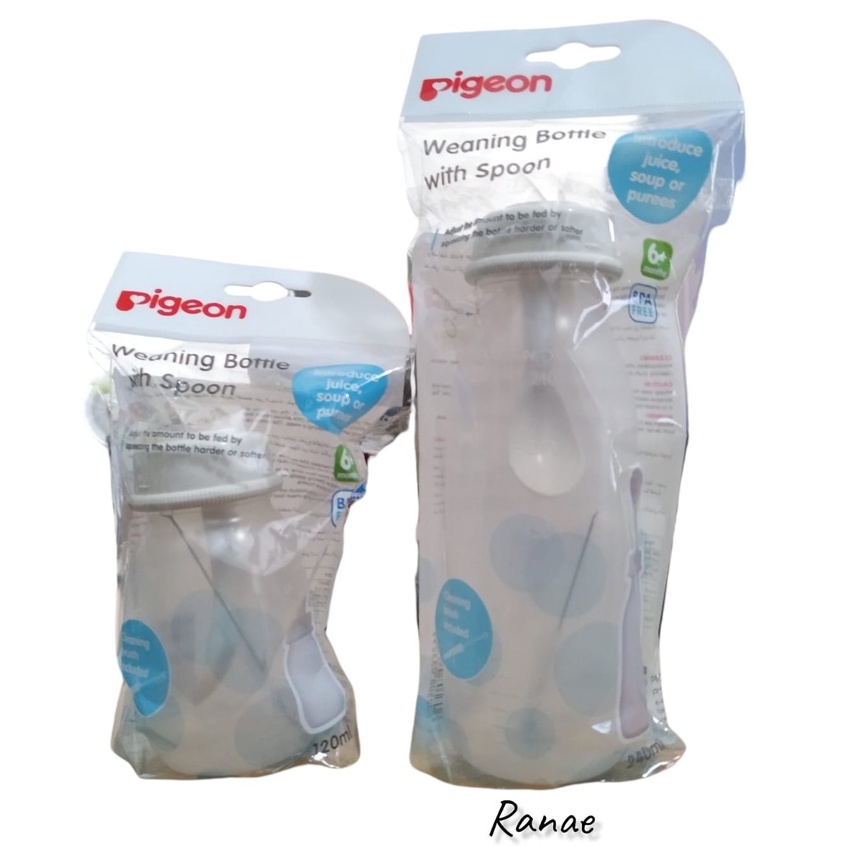 Pigeon Food Feeder Weaning Bottle With Spoon Botol Sendok Makan
