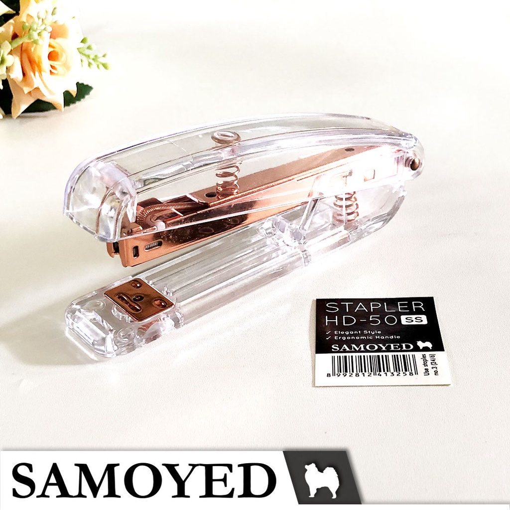 

Stapler / Stepler / Alat Staples / Hekter / Jepretan / Jetrekan Fancy Akrilik Transparan / Bening Samoyed HD-50 SS