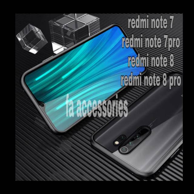 case casing Redmi Note 7 7pro pro Note 8 8PRO pro Casing Magnetic Metal Glass Hard Case 360