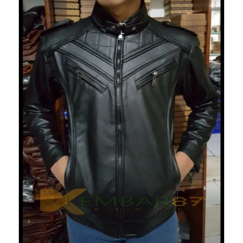 Jaket Kulit Asli Pria Elegant Brownie ARL 033 Silverstone RFLA Ariel Noah 90