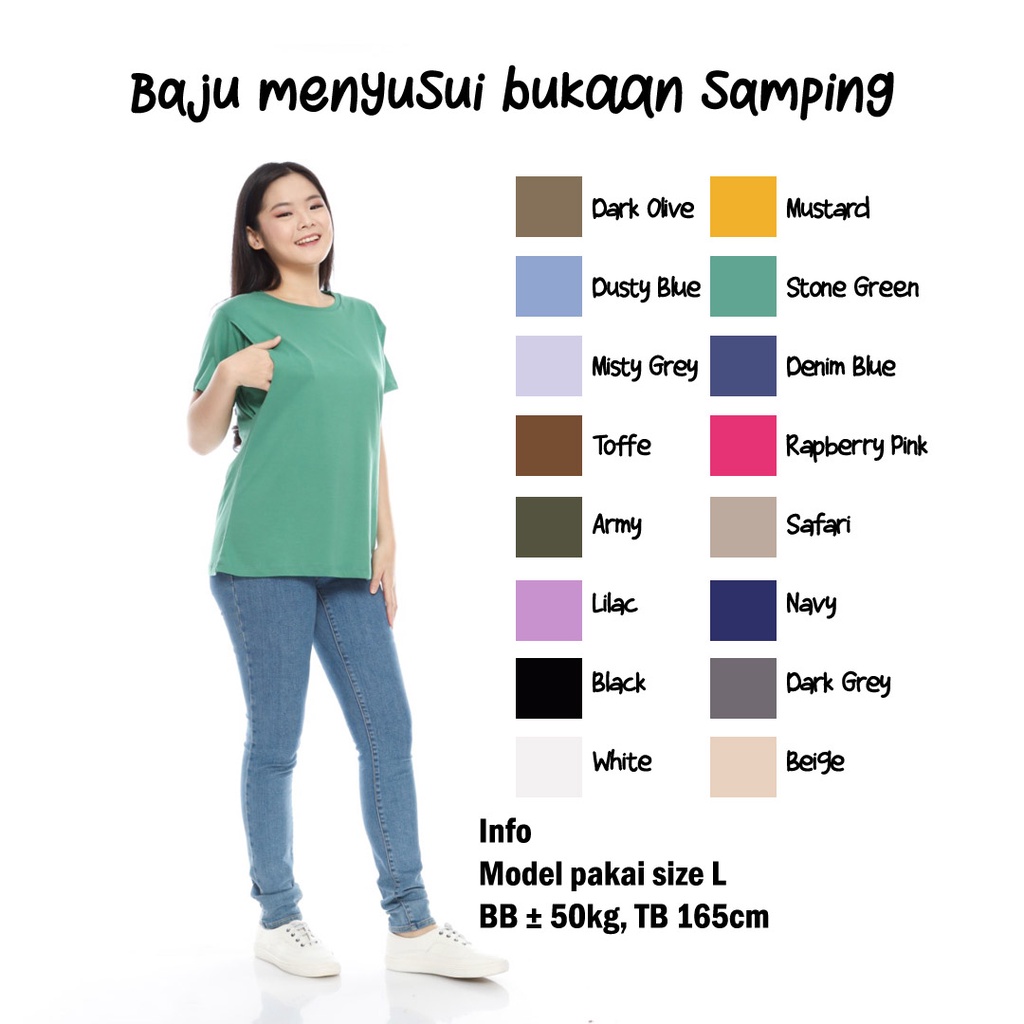 Kaos menyusui / baju busui bahan COMBED