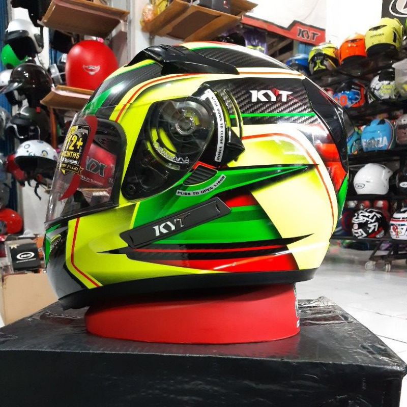 HELM KYT K2 RIDER SUPER FLUO EDITION #2 YELLOW CARBON