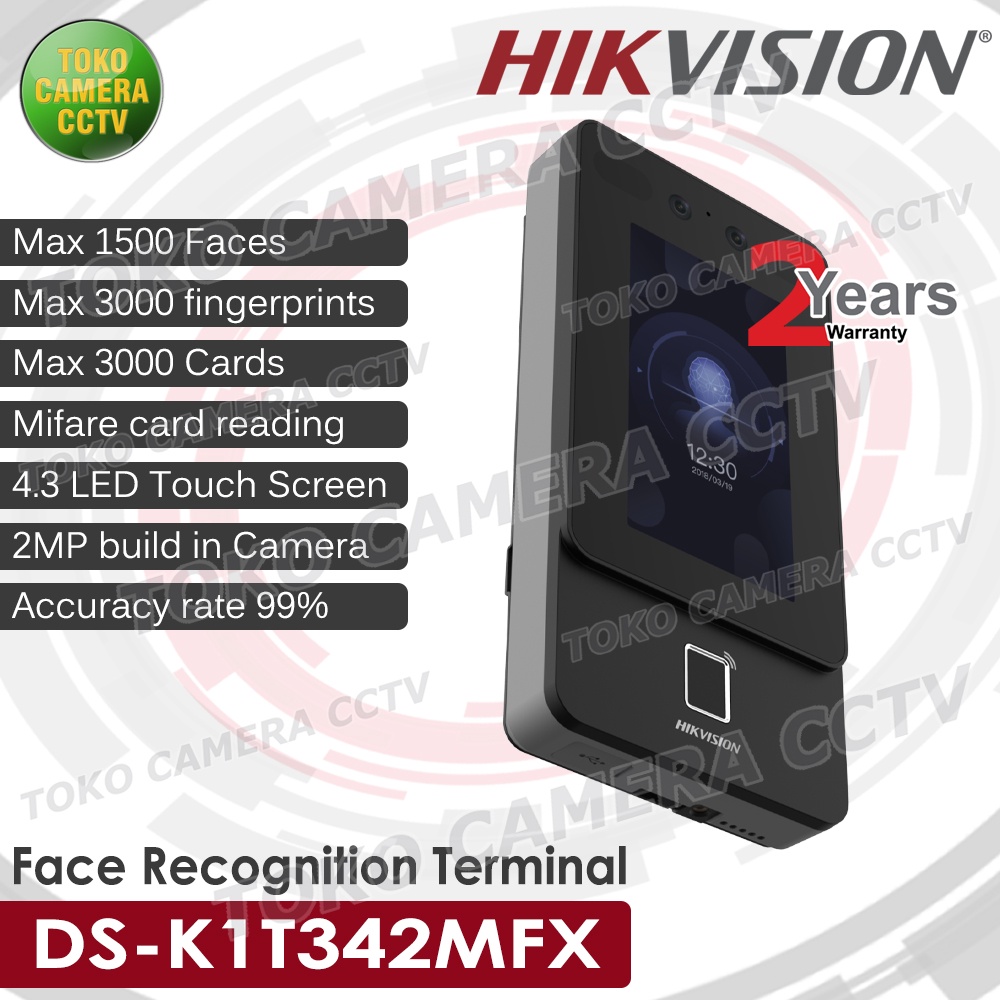 HIKVISION DS-K1T342MFX MESIN ABSEN ACCESS CONTROL TOUCH SCREEN FACE RECOGNITION